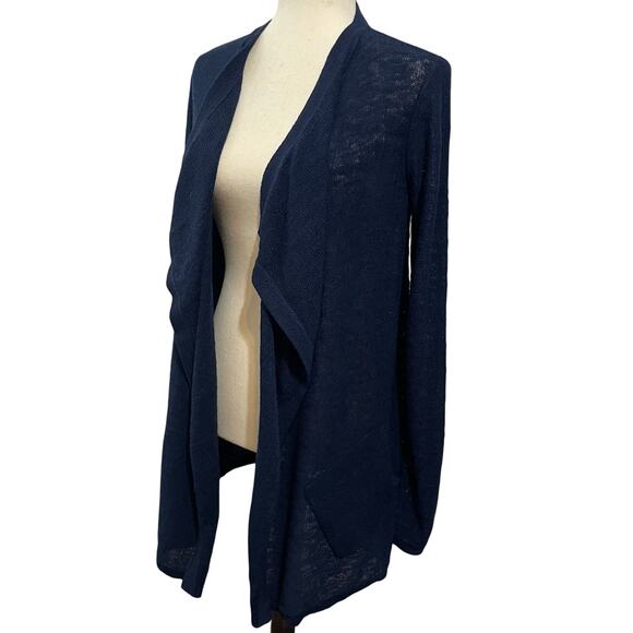 Lilly Pulitzer Womens Chesapeake Cardigan Open Front Drape Sweater size S Navy - Picture 3 of 12